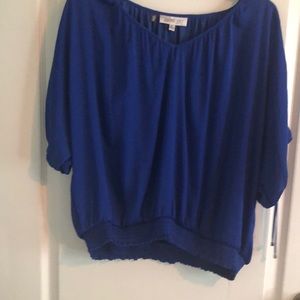 Cold shoulder shirt elastic waist